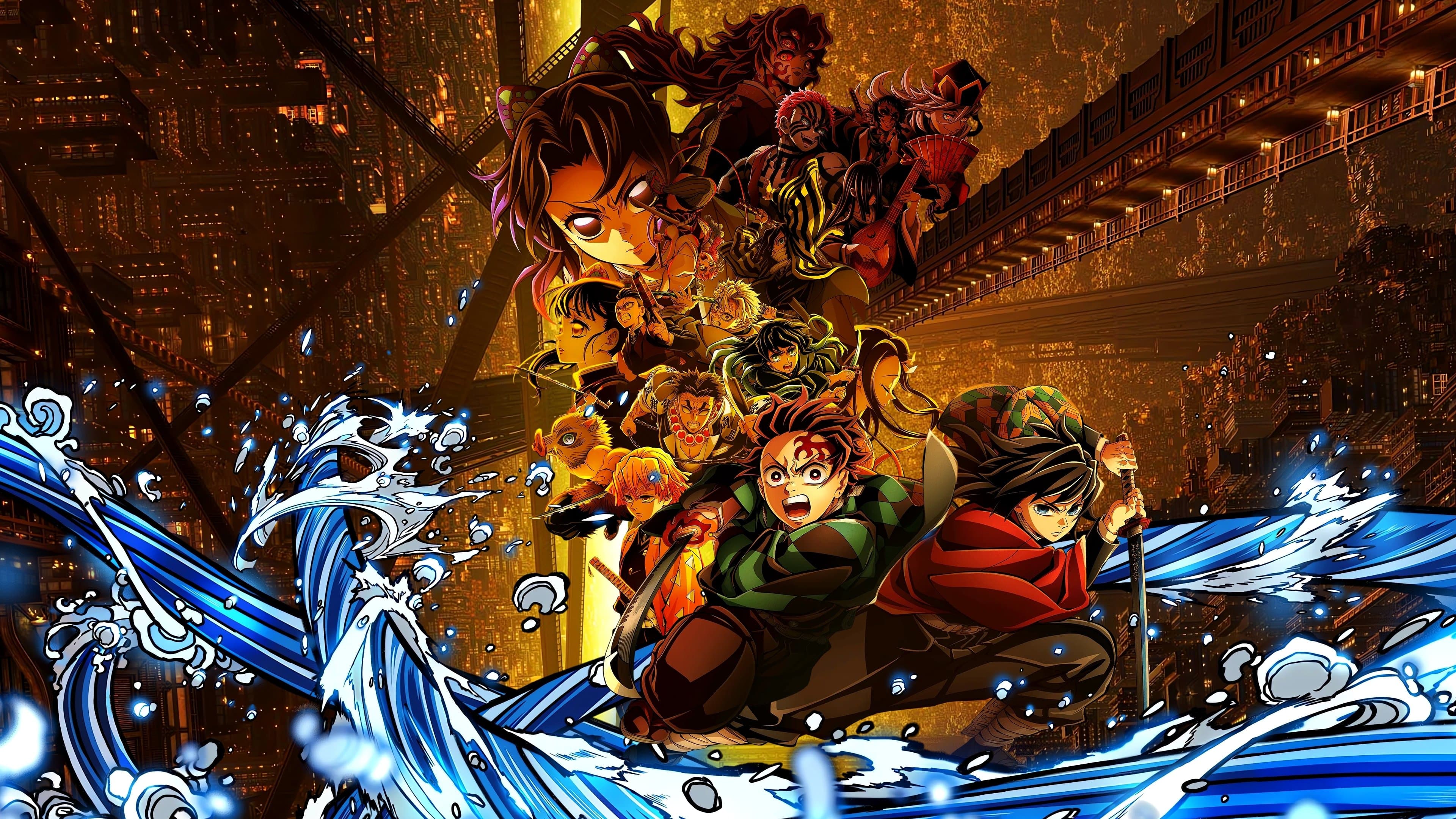 Póster oficial de la película Demon Slayer: Kimetsu no Yaiba castillo infinito en alta calidad HD 4K