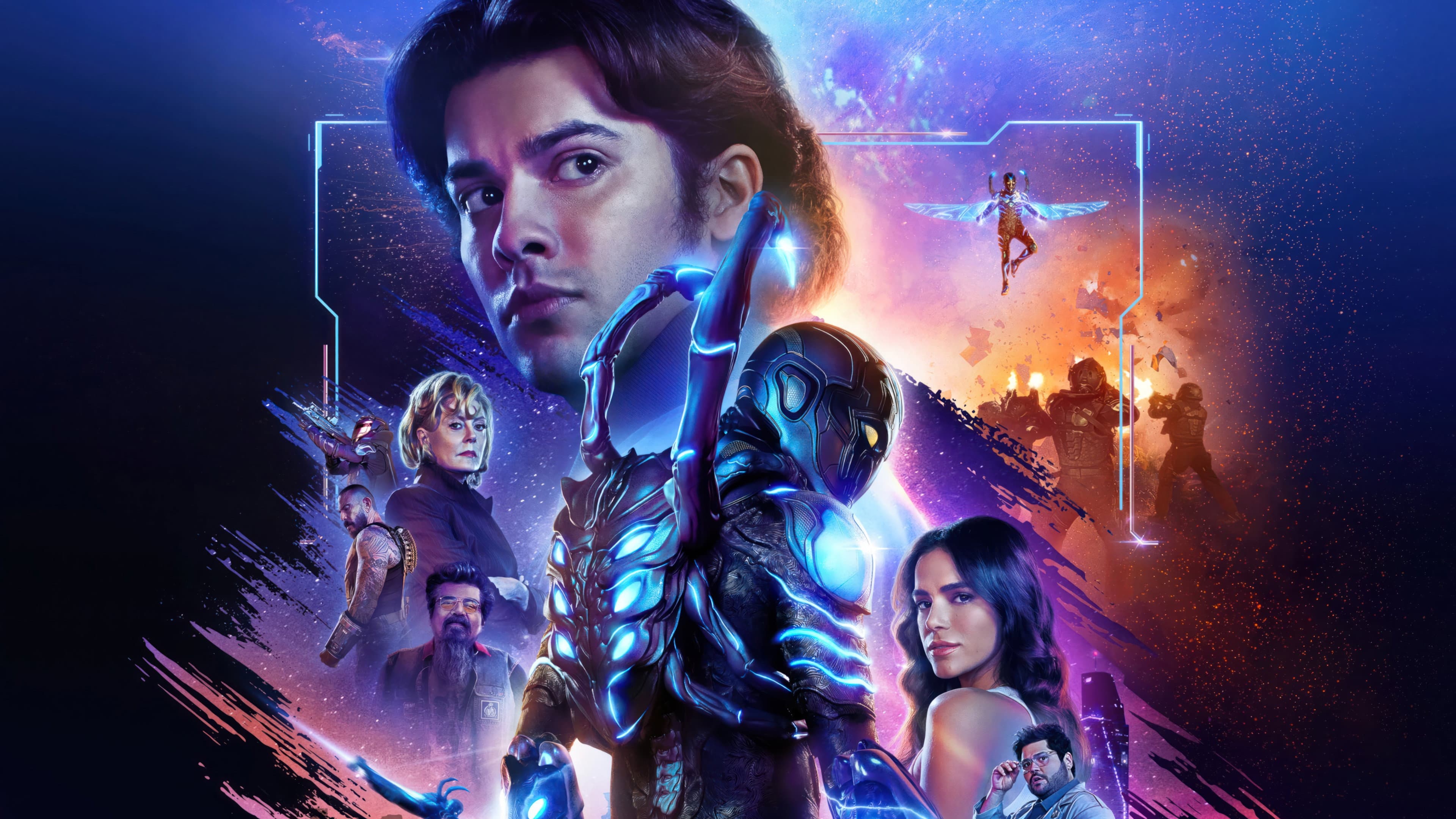 Póster oficial de la película Blue Beetle en alta calidad HD 4K