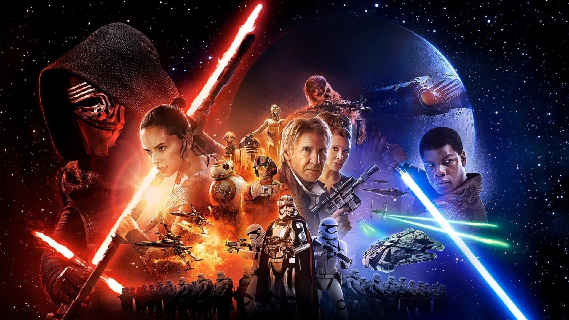 Póster oficial de la película Star Wars: El despertar de la fuerza en alta calidad HD 4K
