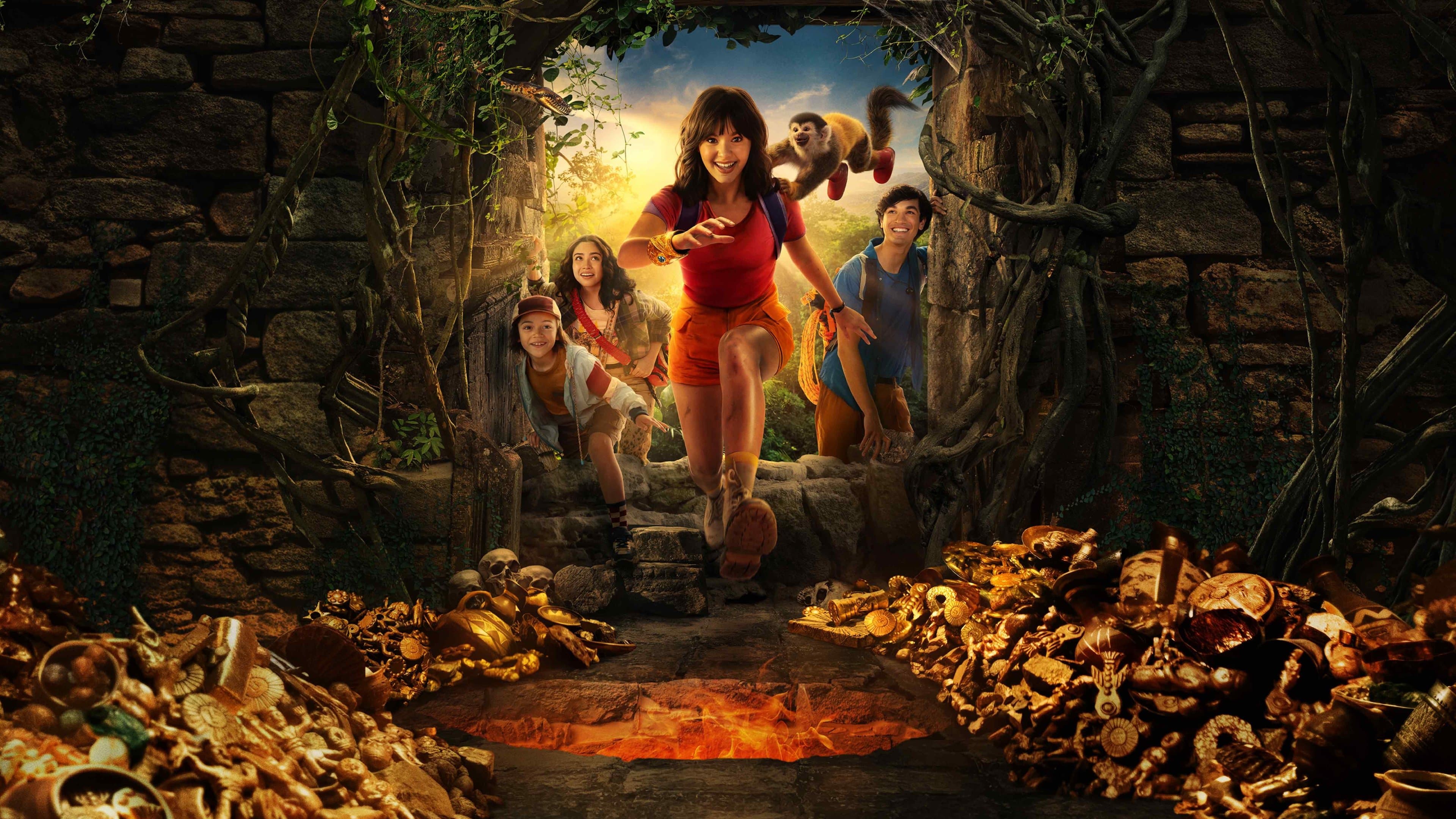 Póster oficial de la película Dora y la búsqueda del sol dorado en alta calidad HD 4K