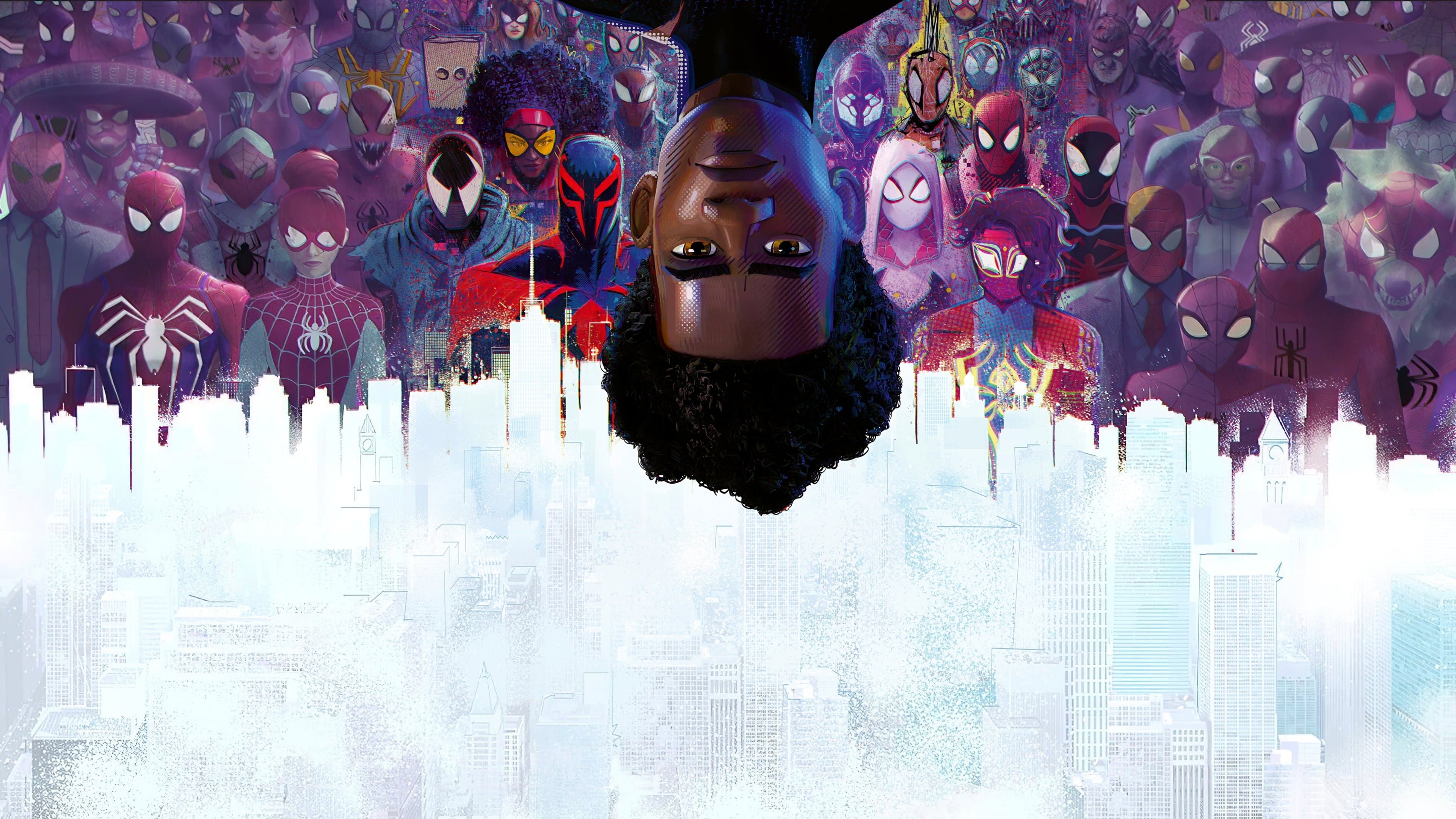 Póster oficial de la película Spider-Man: A través del Spider-Verso en alta calidad HD 4K