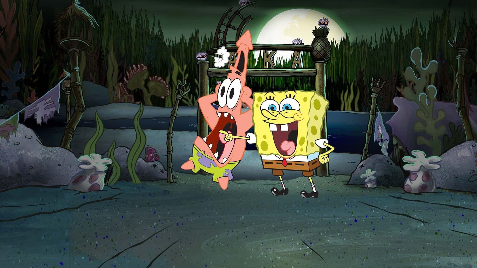 Póster oficial de la película Bob Esponja: Campamento del Terror en alta calidad HD 4K