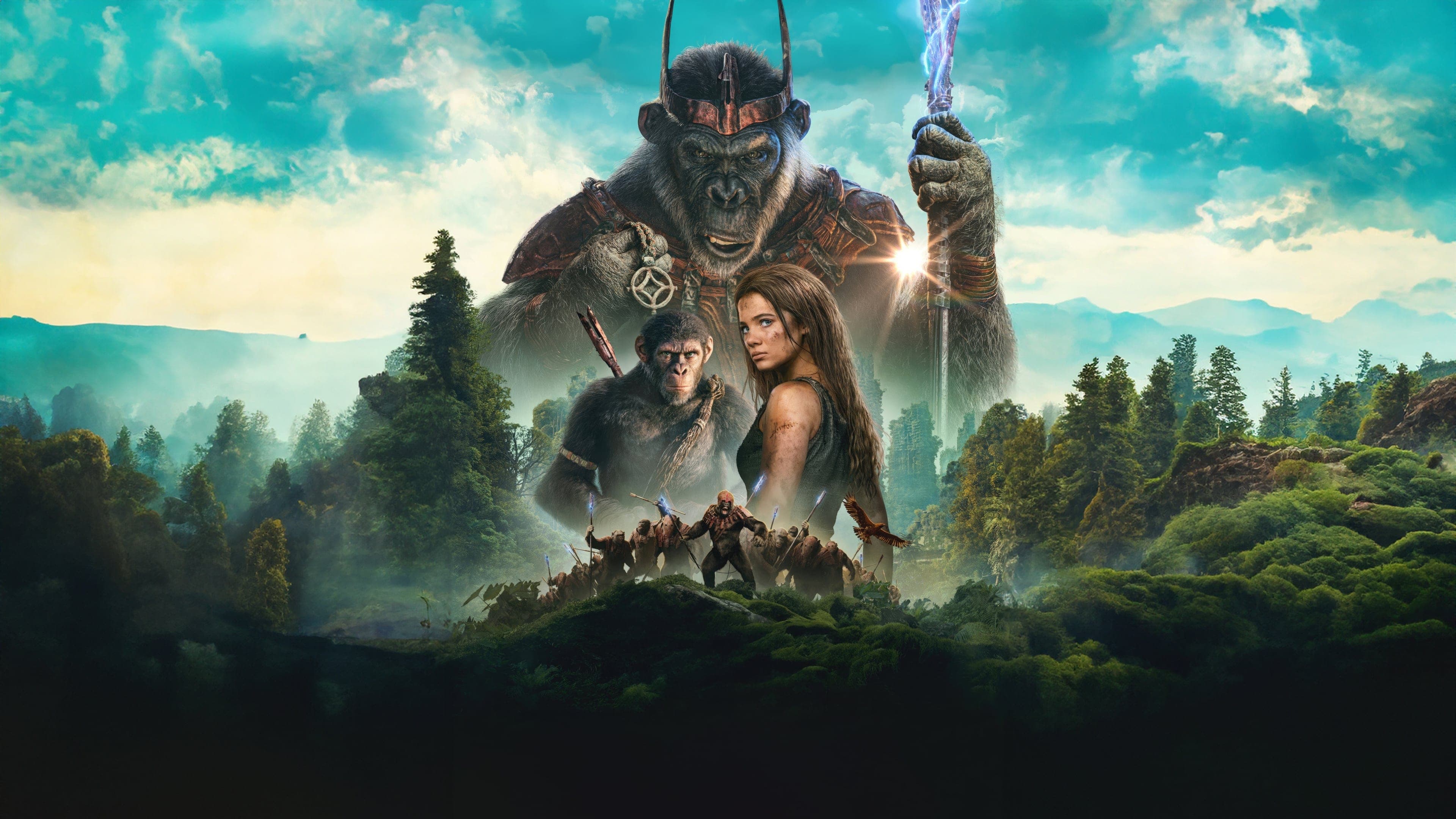 Póster oficial de la película El planeta de los simios: Nuevo reino en alta calidad HD 4K