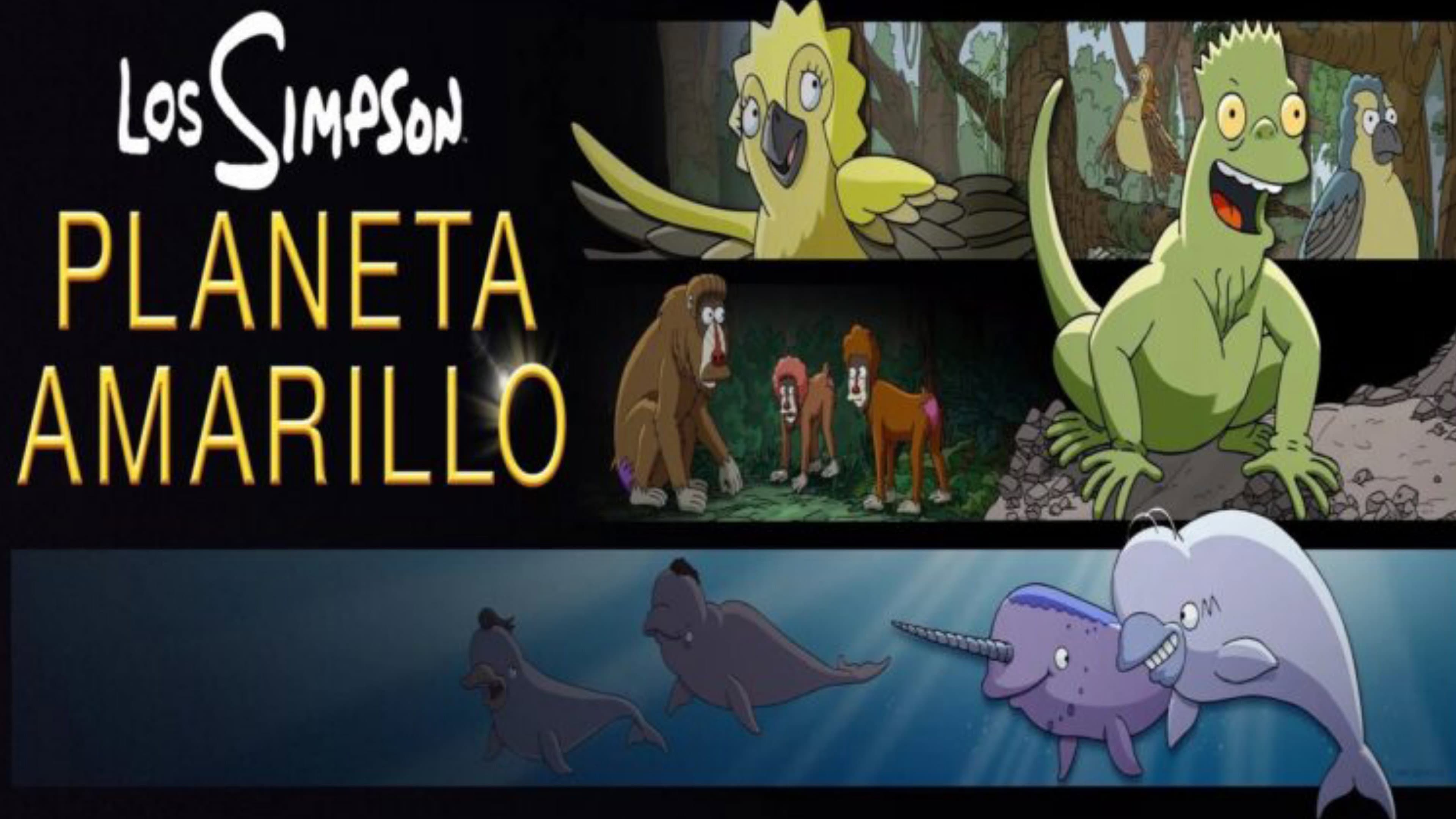 Póster oficial de la película Los Simpson: Planeta Amarillo en alta calidad HD 4K