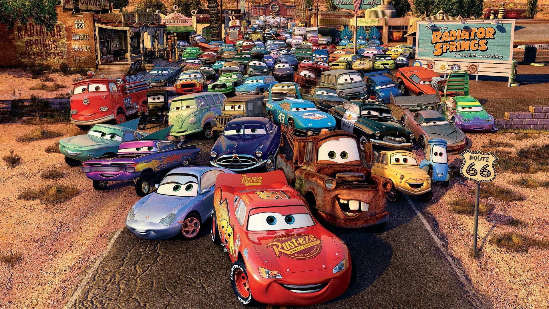 Póster oficial de la película Cars en alta calidad HD 4K