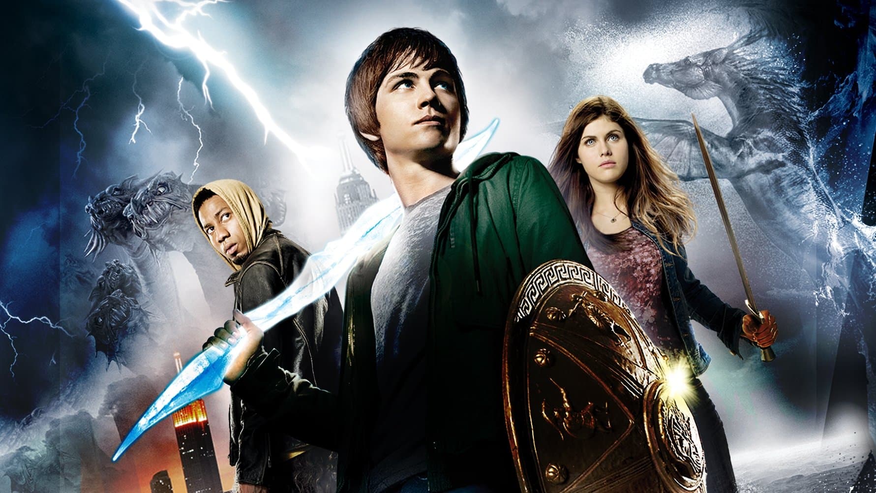 Póster oficial de la película Percy Jackson y el ladrón del rayo en alta calidad HD 4K