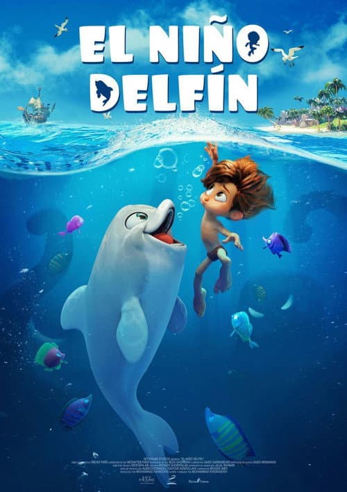 Póster oficial de la película El niño delfín en alta calidad HD 4K