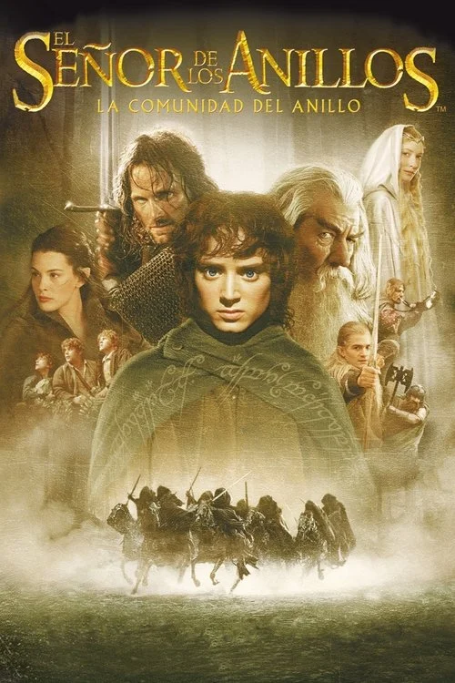 Póster oficial de la película El señor de los anillos: La comunidad del anillo estrenada en 2001